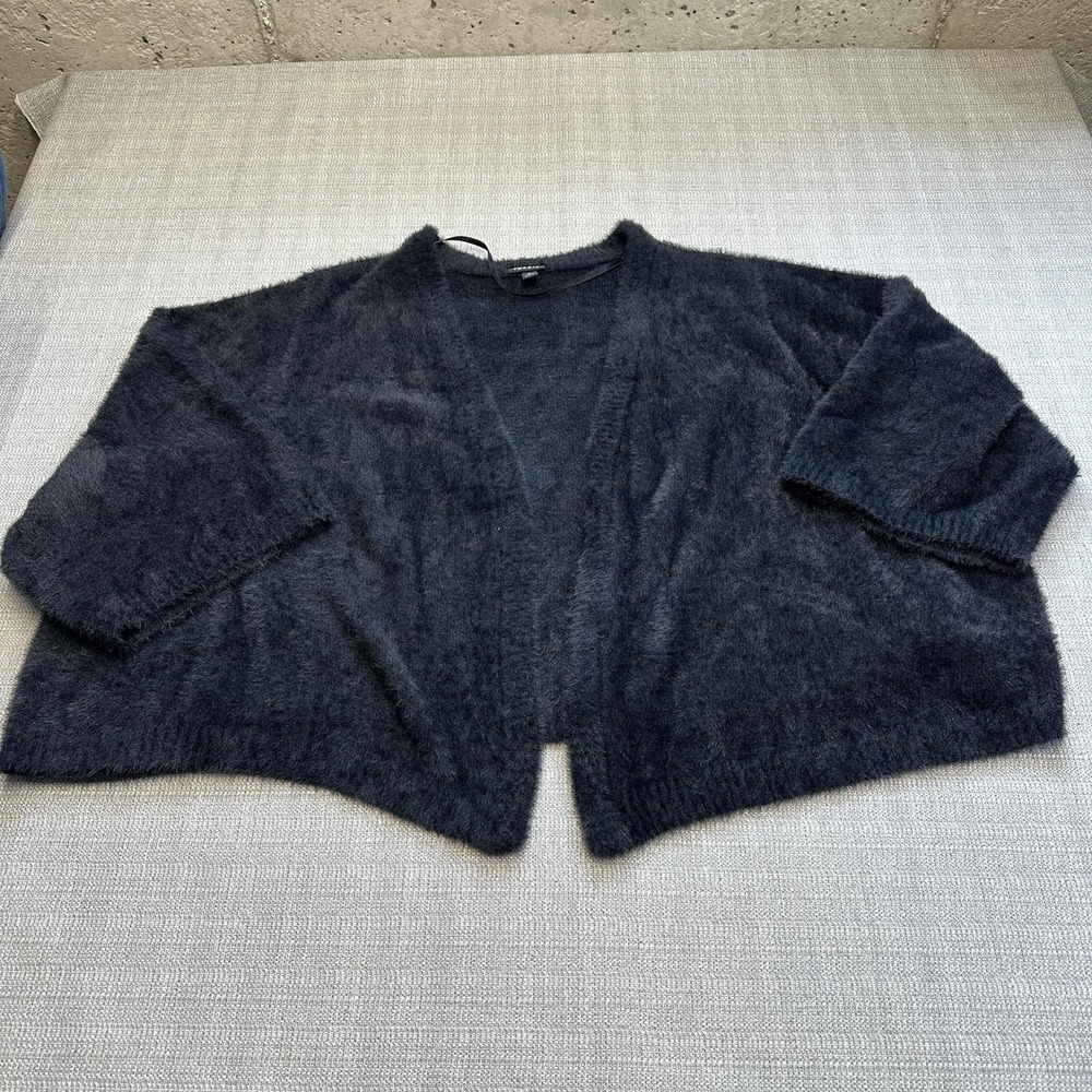 Torrid Sweater‎ Womens 6 Black Fuzzy Open Front Cardigan Plus Size Cozy Soft
